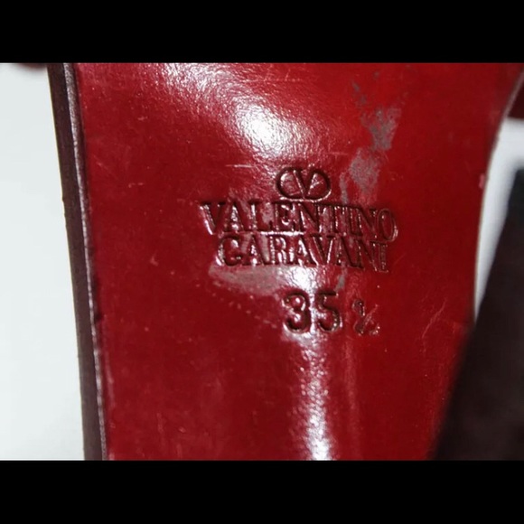 Valentino romantic red flower green vine sandals - Picture 3 of 4